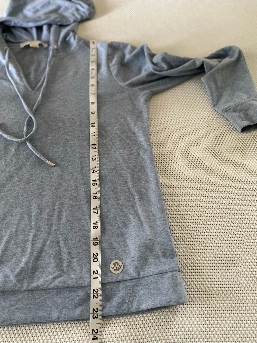Michael Kors Blue Hooded Pullover Sweatshirt Size Small Soft Stretch